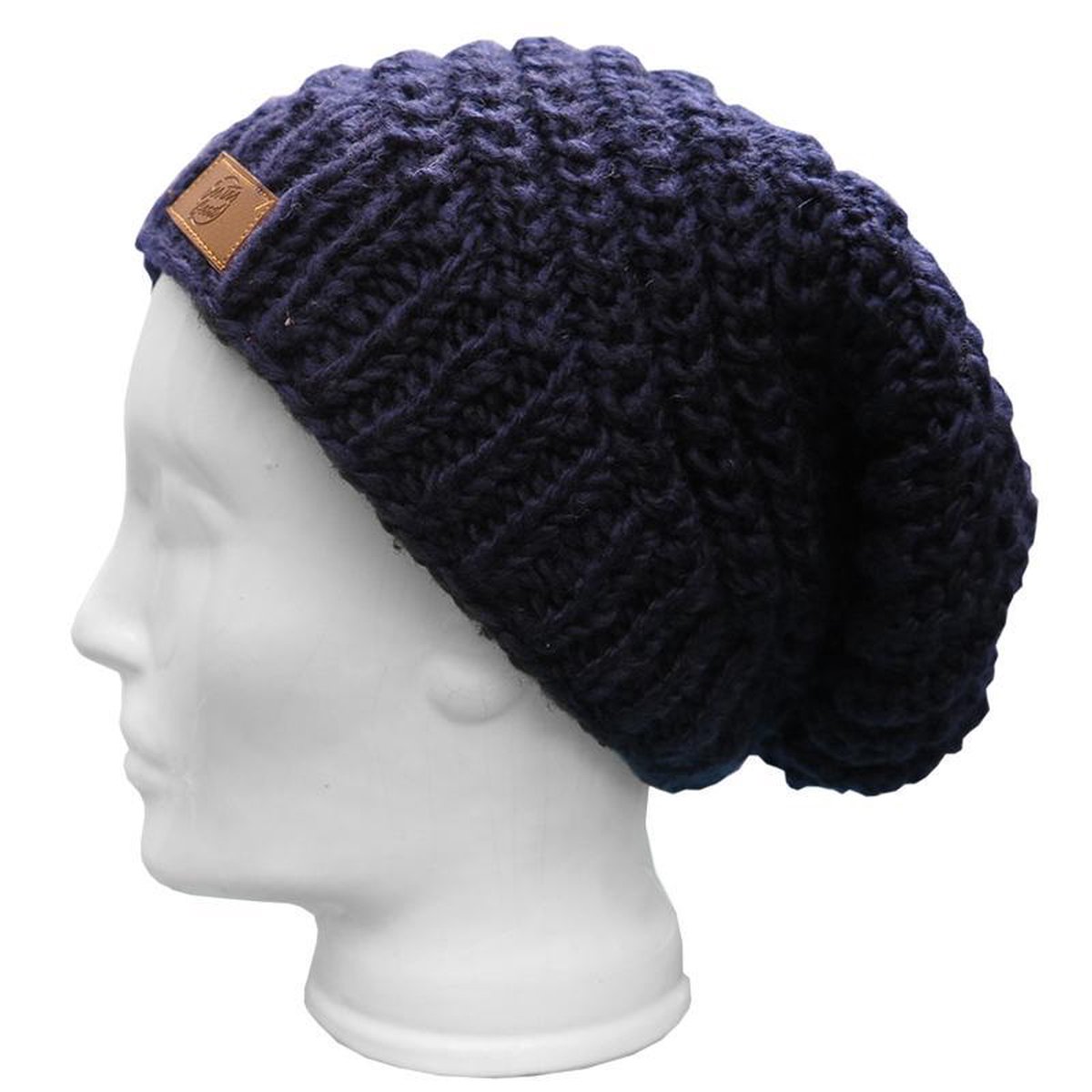 Wollen beanie - Handgemaakt - Aubergine ''Himalayan''