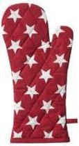 Ovenwant - rood met sterren