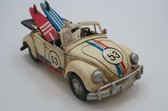 VW Kever cabrio modelauto Herbie met decoratie wit