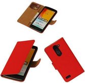 Effen Rood LG L Bello Book/Wallet Case/Cover