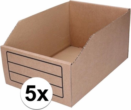 5x Sorteer/Opslag bakjes 20 x 30 cm van karton | bol.com