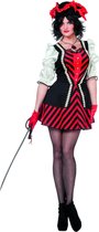 Wilbers & Wilbers - Piraat & Viking Kostuum - Fantasy Lady Piratendame - Vrouw - rood - Maat 38 - Carnavalskleding - Verkleedkleding