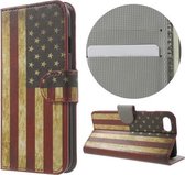 USA vlag book case wallet hoesje Iphone 7