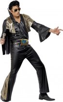 Elvis kostuum zwart/goud 52-54 (l)