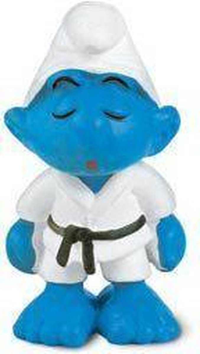 Smurfen Judosmurf - Schleich speelfiguurtje - 6 cm - De Smurfen - 20134 - Karate