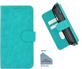 Pearlycase® turquoise hoes wallet book case voor Samsung Galaxy J7 2018