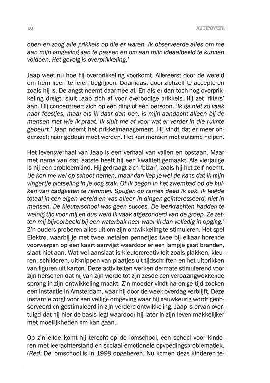 Pagina met tekst, beginnend met 'open en zoog prikkels die er waren.'.