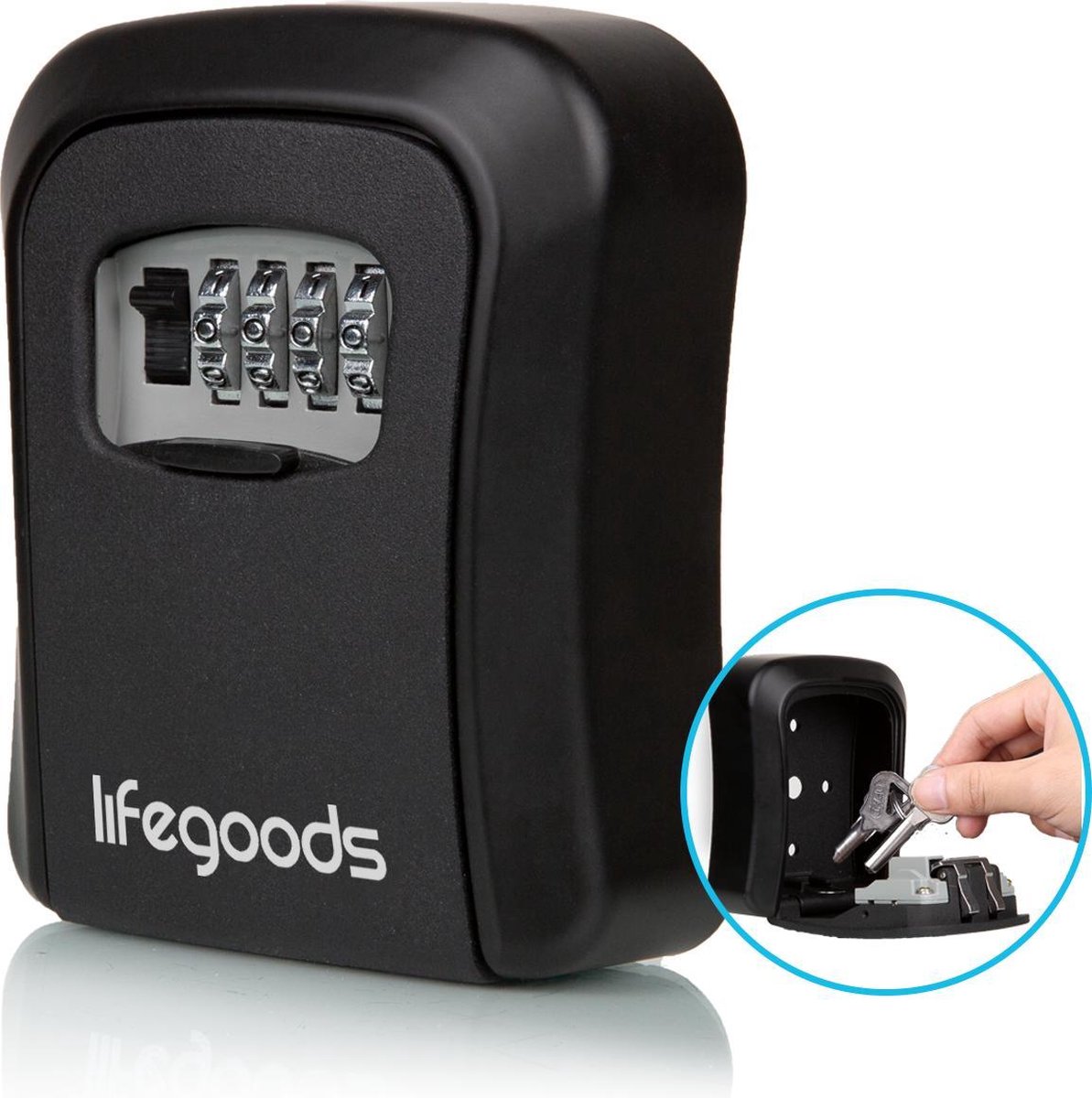 LifeGoods Sleutelkluis met Code voor Buiten - Wandmontage aan de Muur - Cijferslot - Sleutel Kastje