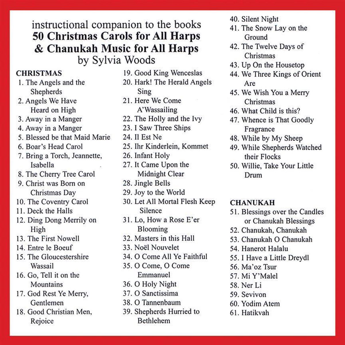 50 Christmas Carols for All Harps