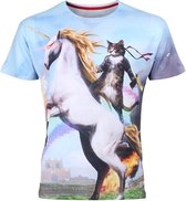 Awesome cat festival shirt Maat: S V-hals