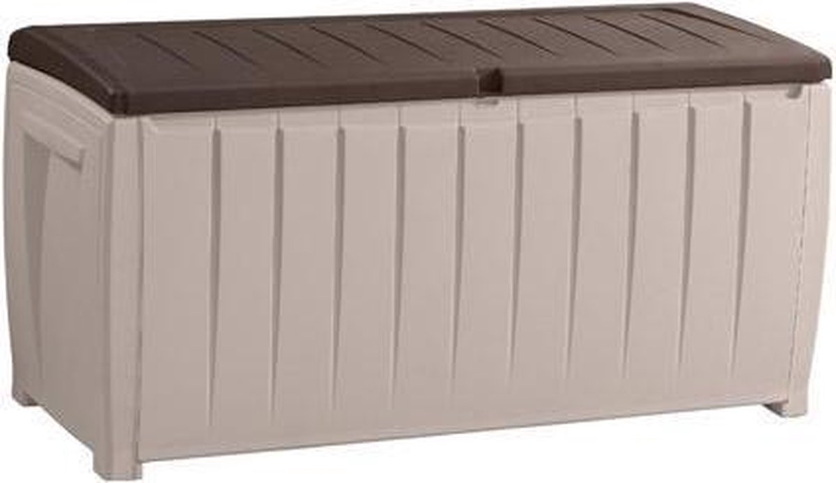 Keter Novel Coffre de rangement - 340L - 124x55x62,5cm - Gris/Noir