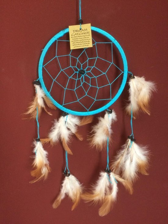 Dromenvanger / Dreamcatcher Ø18cm zonder kleintjes - lichtblauw