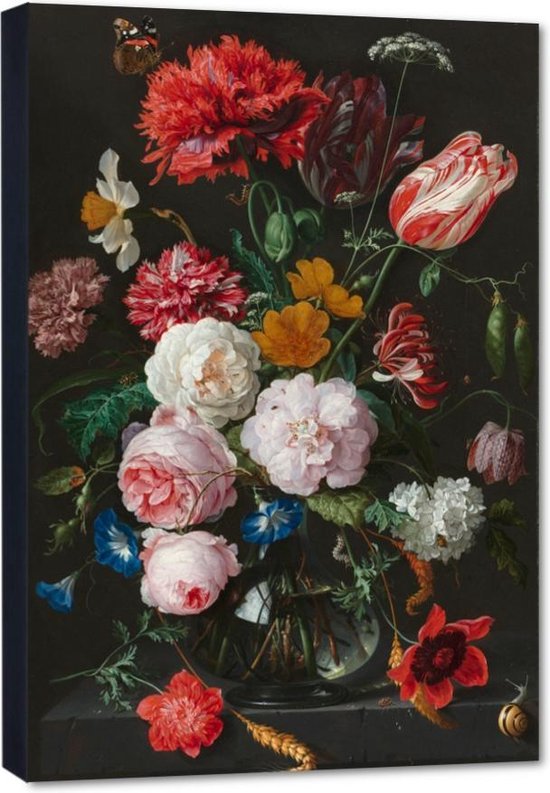 Verwonderend bol.com | Stilleven met bloemen in een glazen vaas – Rachel Ruysch JT-84