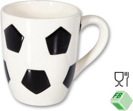 Beker voetbalprint 350 ml - koffierbeker / mok | bol.com