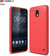 Armor Brushed TPU Back Cover - Nokia 2 Hoesje - Rood