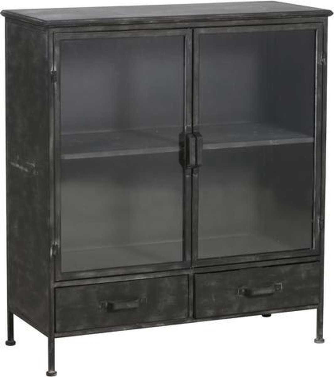 Light & Living Kast met vitrinedeur LOCUMBA 90x38x103 cm antiek zwart