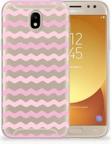 Geschikt voor Samsung Galaxy J5 2017 Uniek TPU Hoesje Waves Roze