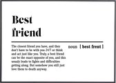 KMCT collection | voordeel set canvas zwart wit poster best friend met zwarte wissellijst | 50 x 70 cm