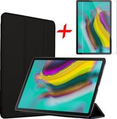 Samsung Galaxy Tab S5e Hoes + Screenprotector - Smart Book Case Tri-Fold Hoesje - iCall - Zwart