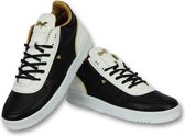 Schoenen Heren Online - Mannen Sneaker Luxury Black White - CMS72 - Zwart