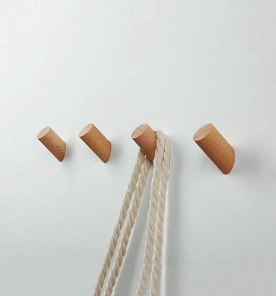 Hen Rationalisatie Toestand Leuke set van 4 houten kledinghaken (kapstok), beuken | bol.com