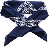 Bandana Paisley donker blauw - 100% katoen - boeren zakdoek - dark blue - Cotton - zakdoek - hoofdband - sjaaltje - accessoire - carnaval