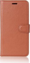 Shop4 - Nokia 9 Hoesje - Wallet Case Lychee Bruin