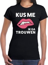 Kus me ik ga trouwen t-shirt zwart dames 2XL