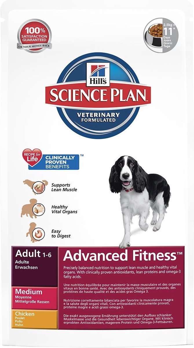 Hill's Science Plan Canine Advanced Fitness - Adult - Kip - Hondenvoer - 2 x 2,5 kg
