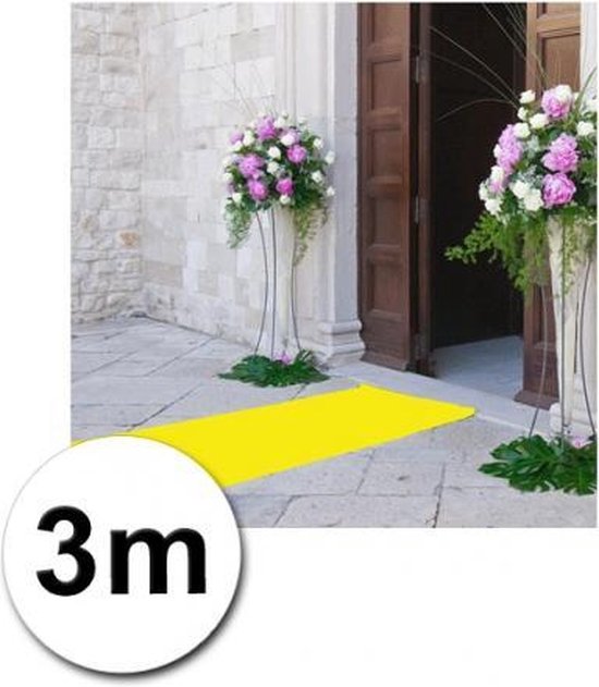 3 meter gele loper 1 meter breed bol