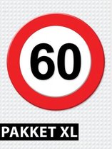 Verkeersbord 60 jaar feestartikelen pakket XL