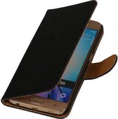HTC One Max - Ribbel Zwart Booktype Wallet Cover