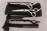 Akyol - Kappersschaar Set Wit 6.0 inch - rechtshandig