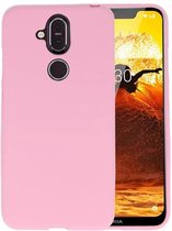 Hoesje Geschikt voor de Nokia 8.1 - Backcover Color Telefoonhoesje - Roze
