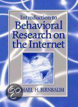 Introduction to Behavioral Research on the Internet