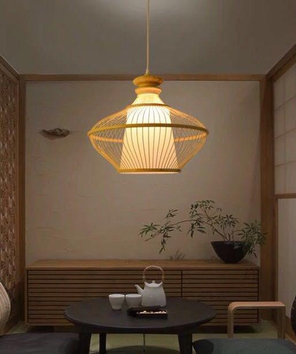 Chinese Lampen Chinese Hanglamp Plafondlamp Bamboe Gevlochten Naturel  Oosters - Orientique | bol.com