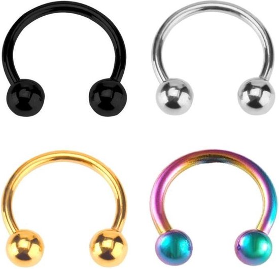 Piercing Circular Barbell Hoefijzer 10mm Set