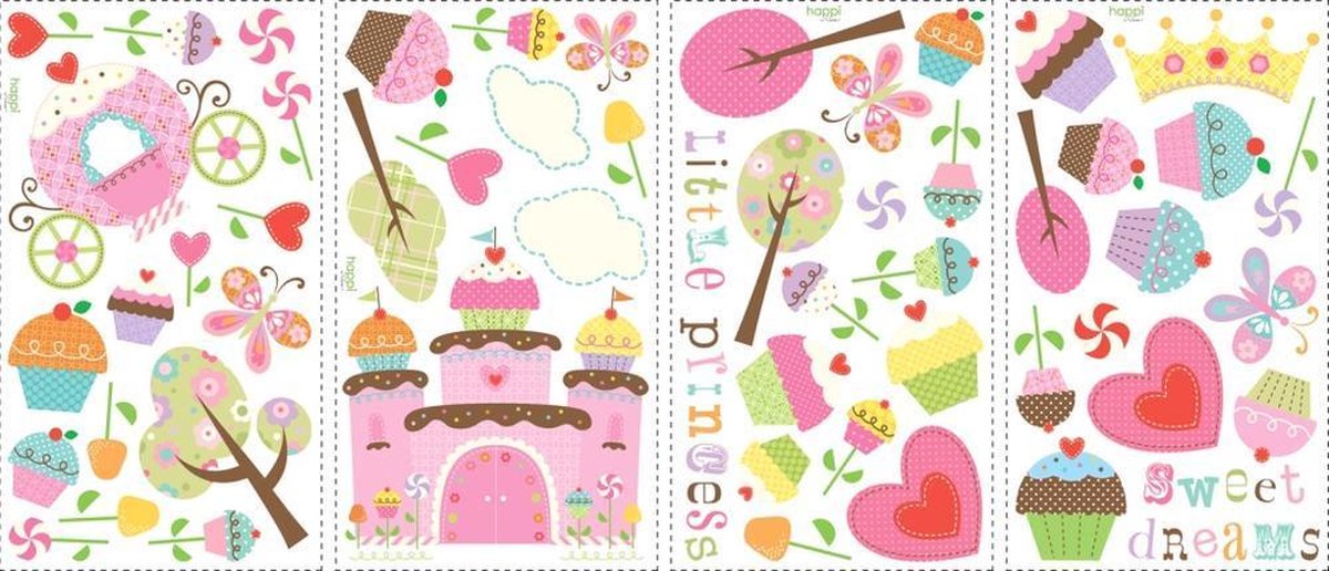 RoomMates Muursticker Happi Cupcake - Multi