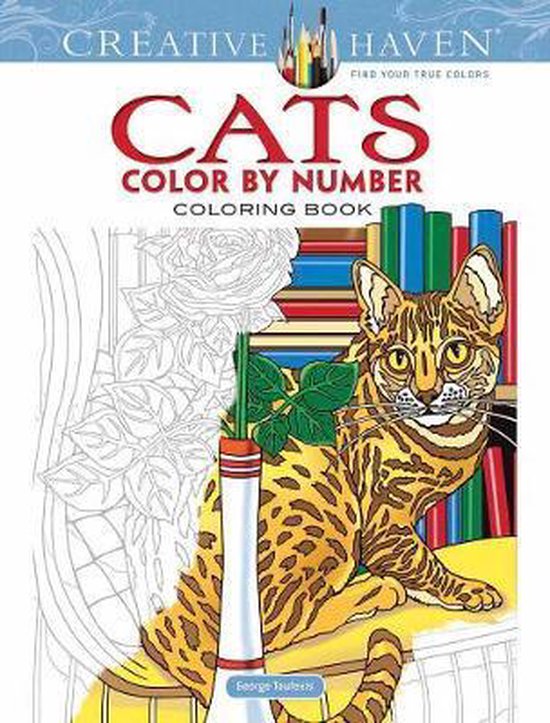 Creative Haven Cats Color by Number Coloring Book - cover