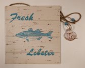 Wanddecoratie - Fresh Lobster - Vis - Hout - Schelp - Zee
