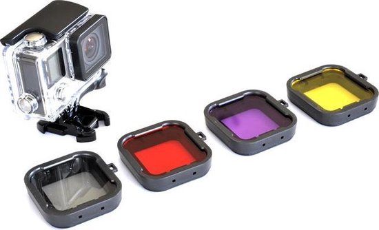Kit 6 Filtri 52mm Per GoPro Hero 3+/4 – UV, CPL, ND4, Rosso, Giallo E Viola