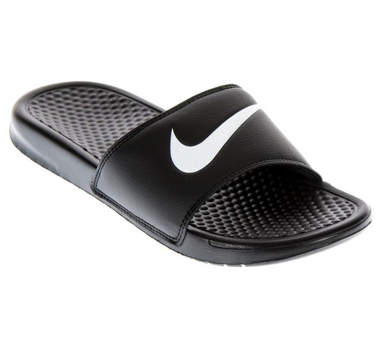 Nike Benassi Swoosh - Maat - Unisex zwart/wit bol.com