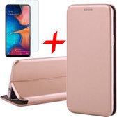 Samsung A20e Hoesje en Samsung A20e Screenprotector - Samsung Galaxy A20e Hoesje Book Case Slim Wallet Roségoud + Screen Protector - Hoesje Samsung A20e - Screenprotector Samsung A20e