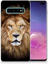 Geschikt voor Samsung Galaxy S10 Plus TPU Hoesje Design Leeuw
