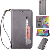 Rits Portemonnee grijs wallet book-case hoesje Samsung Galaxy A10