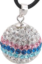 Zilveren hangende bedel met swarovski steentjes