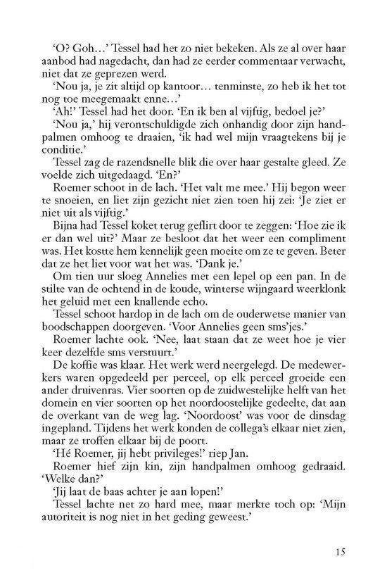 Pagina 15 met tekst over Tessel en haar interacties.