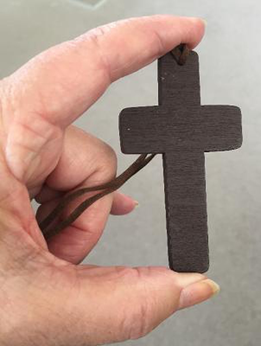 Bruin houten kruis ketting | bol.com