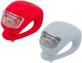 Familie verpakking van 4 sets Fietsverlichting - fietslampjes  - achterlicht - voorlicht - fietslamp -  4x rood 4x wit - waterproof - makkelijk te bevestigen -