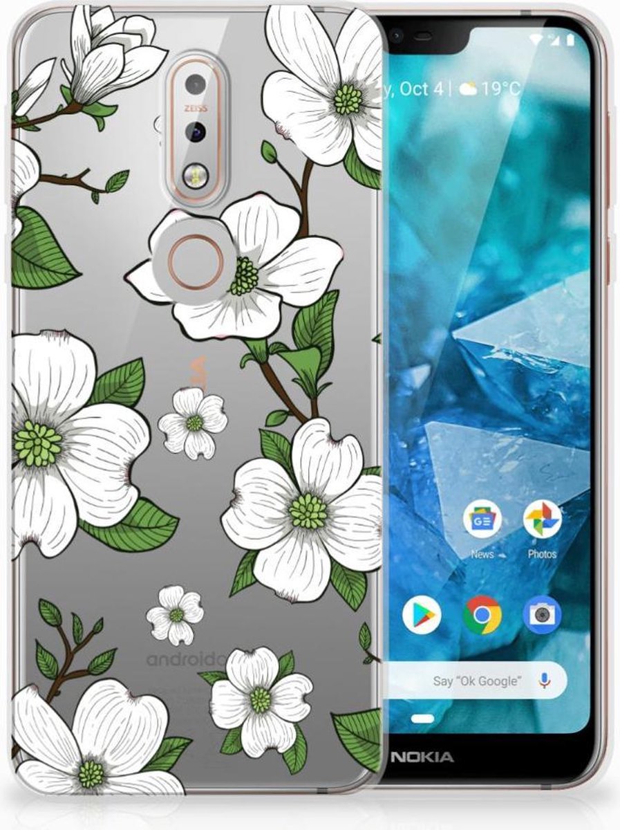 TPU Hoesje voor Nokia 7.1 TPU Case Dogwood Flowers